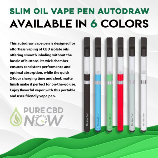 The Kind Pen Slim Oil Vape Pen Autodraw - Available in 6 Colors