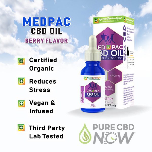 Med Pac Hemp Oil Berry Flavor 450mg-6,000mg Facts (Certified Organic, Reduces Stress, Vegan and Infused, Third Party Lab Tested)