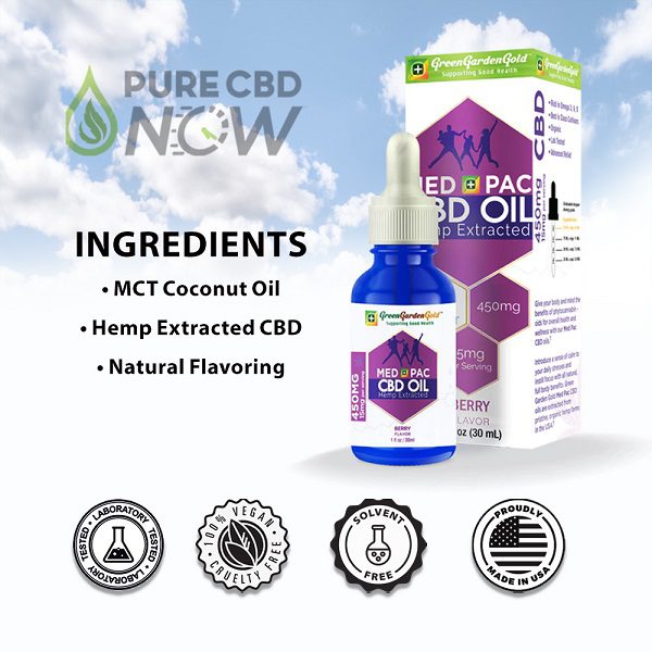 Med Pac Hemp Oil Berry Flavor 450mg-6,000mg Ingredients (MCT Coconut Oil, Hemp Extracted CBD, Natural Flavoring)