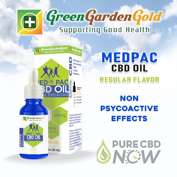 Med Pac CBD Hemp Extracted Oil, Original Flavor, 450mg-6000mg, 30ml-120ml, Non Psychoactive Effects