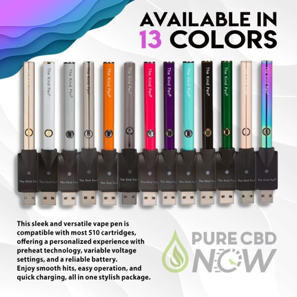Kind Pen 510 Battery and Charger-Variable Voltage Cartridge Optional - Compatible with most 510 cartridges available in 13 Colors
