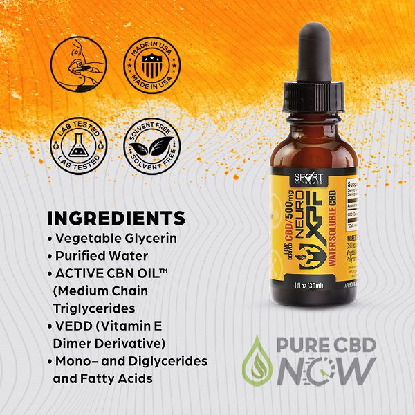 Neuro XPF ISOTERP™ CBD Oil 500mg Water Soluble 30ml Ingredients