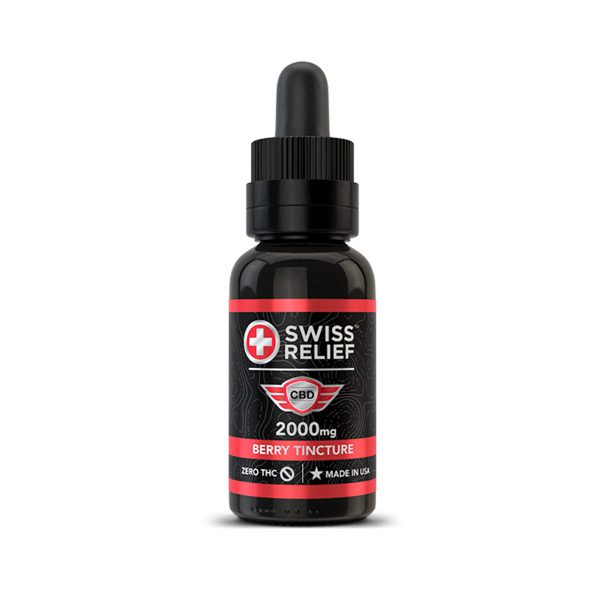 SWISS RELIEF CBD Berry Flavored 2000MG Tincture with Zero THC