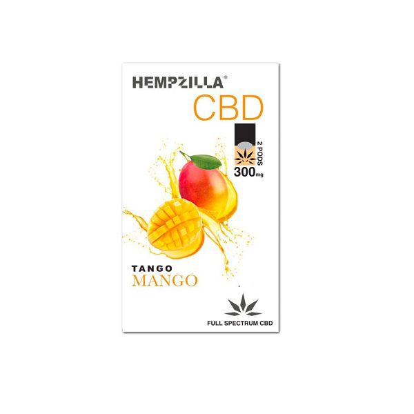 Hempzilla CBD Juul Compatible Pods 300mg 2-Pack – Tango Mango