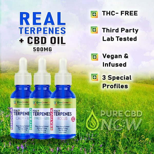 Green Garden Gold Real Terpenes 500mg CBD & CBG Oil Facts (THC-Free, 3 Special Profiles, Vegan and Infused, Third Party Lab Tested)