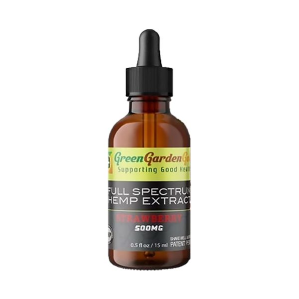 Green Garden Good Full Spectrum Hemp Extract, 500mg CBD Oil 15ml, Strawberry flavor