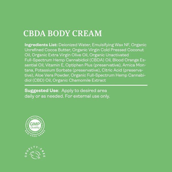 Topical CBDA - Ingredients