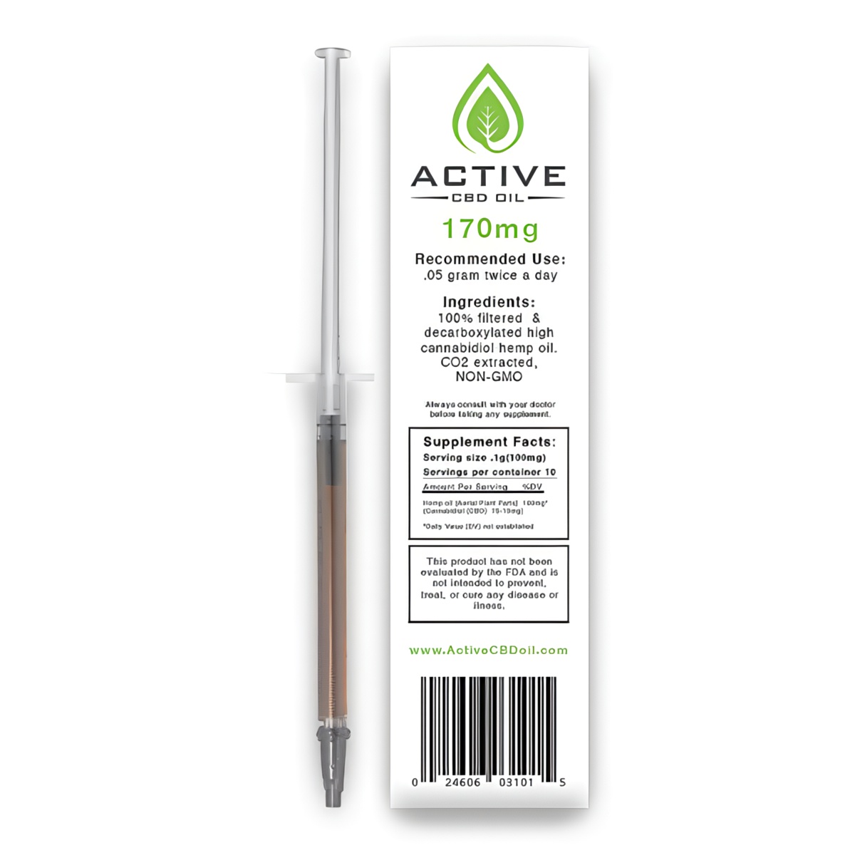 CBD Oil 17% Syringe-170mg-back