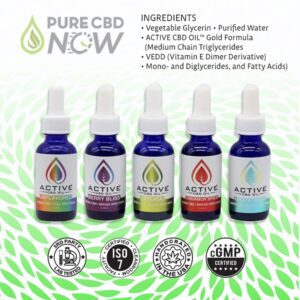 Active CBD Oil Tincture-Water Soluble 300mg or 900mg Ingredients