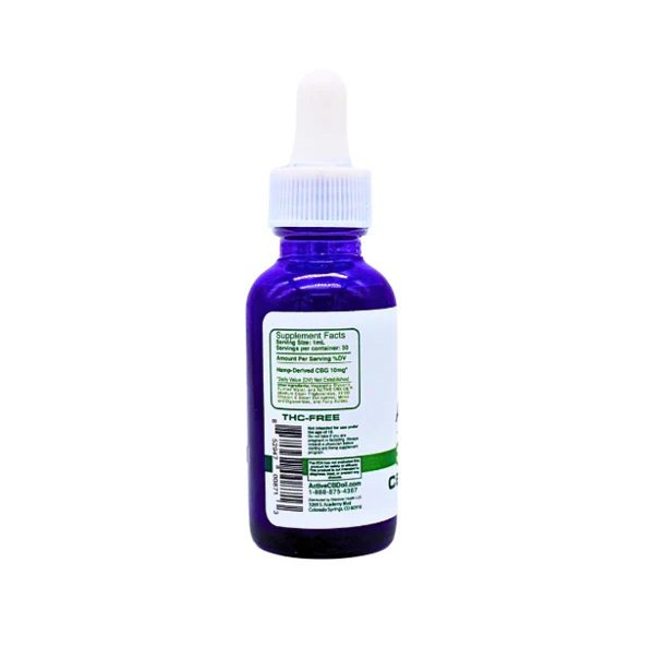 Active CBD Oil Tincture - Water Soluble CBG - 300mg - Supplement facts
