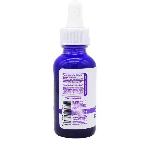Active CBD Oil Tincture - Water Soluble CBN - 300mg - supplement fact