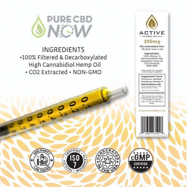 Active CBD Oil gold 1g Syringe Ingredients