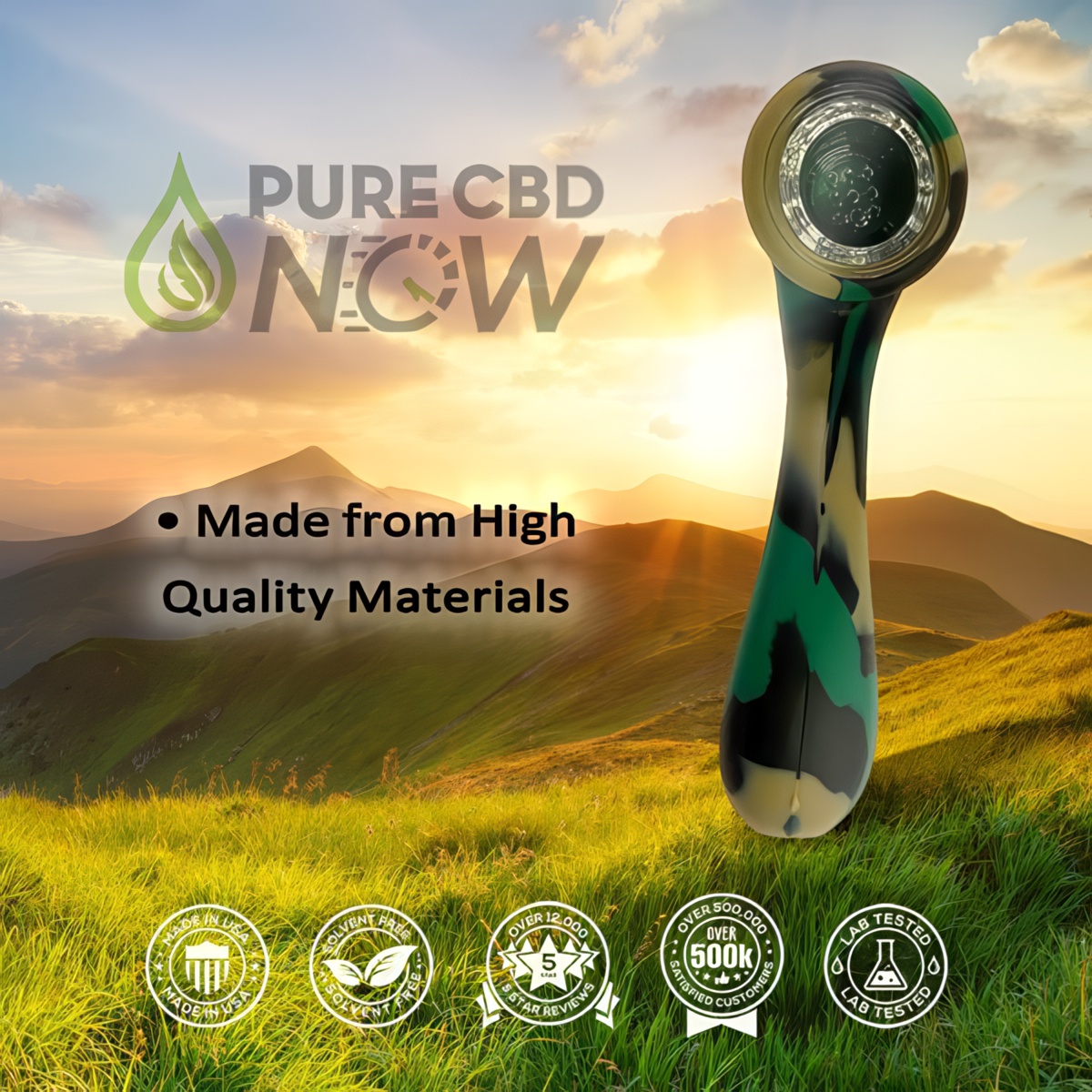 Americana Silicone CBD Flower Pipe Camo Ingredients