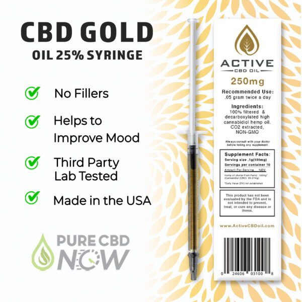 Active CBD Oil – Gold 25% 1g Syringe
