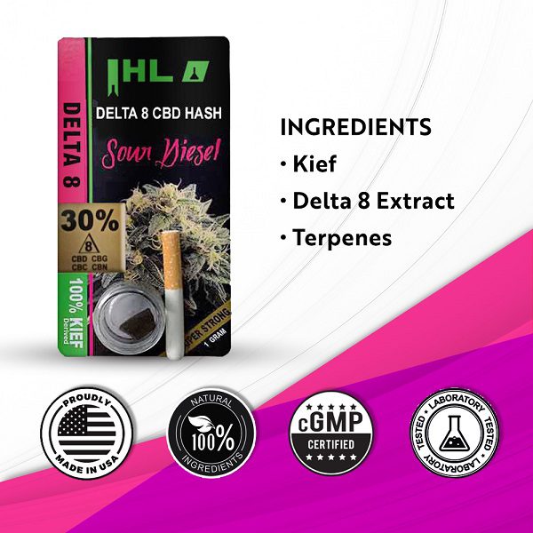 IHL Delta 8 CBD Hash Sativa Black Hash Ingredients