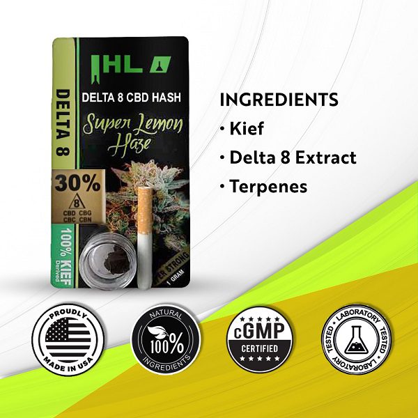 Delta 8 CBD Hash Sativa Black Hash super lemon haze ingredients