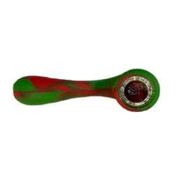 Americana Silicone CBD Flower Pipe (Green-Red)