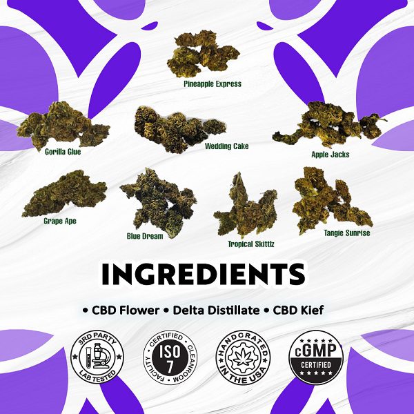 D8 Factory Delta 8 Infused Flowers Ingredients