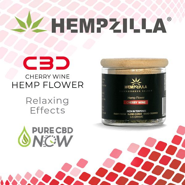 Hempzilla “Cherry Wine” Hemp Flower CBD 3.5g or 7g JAR