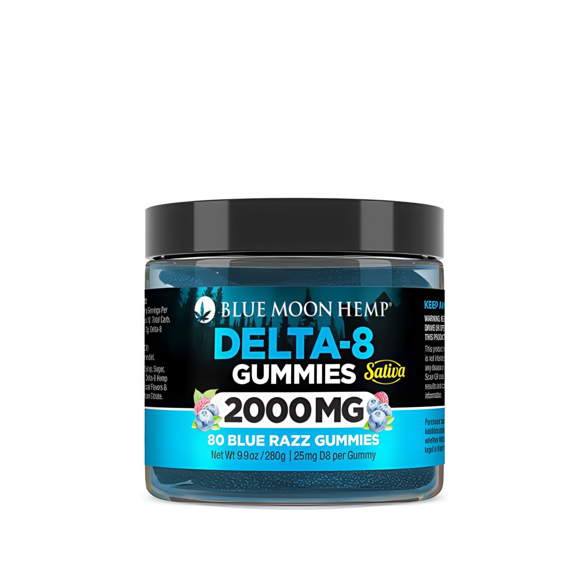 Delta 8 Blue Razz Gummies 2000mg