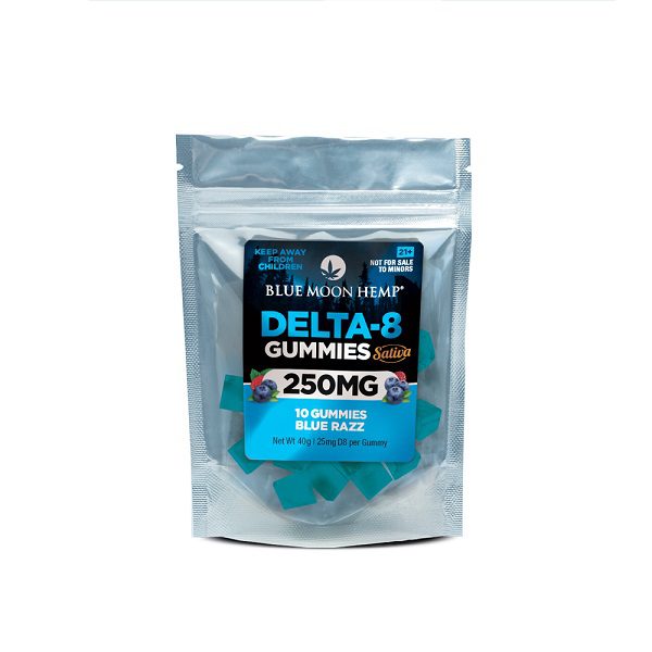 Blue Moon Hemp Delta 8 Blue Razz Gummies 250-2000mg (Choose mg)