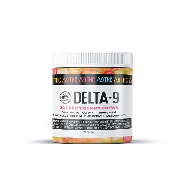 Delta-9 Fruity Gummy Chews 50mg-500mg (Choose Count)