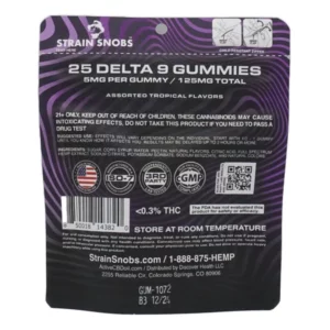 Strain Snobs Delta 9 Gummies 25 count