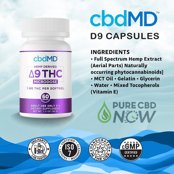 cbdMD Delta 9 Capsules Ingredients