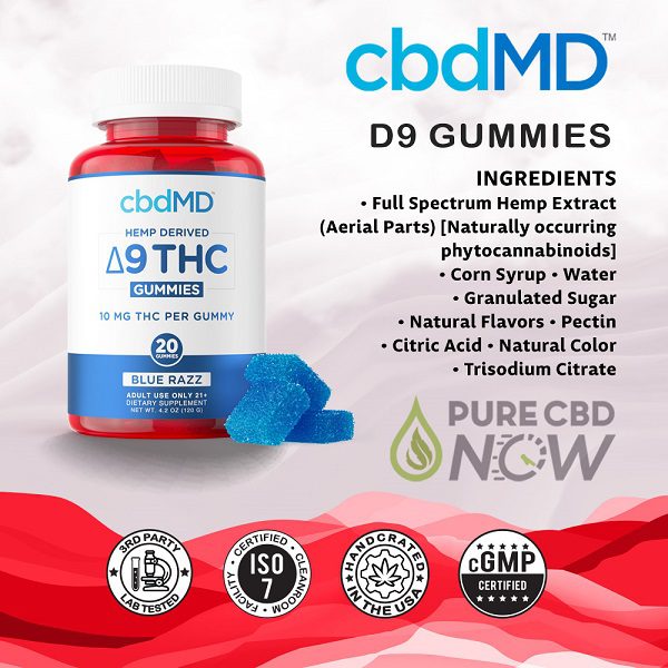 cbdMD Delta 9 Gummies 10 mg Ingredients