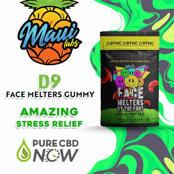 Maui Labs D9 + CBD Face Melters by the Foot Gummy Roll 200mg