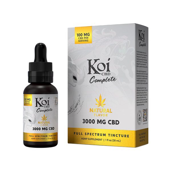 Koi Complete Full Spectrum CBD Tincture 30mL 3000mg - natural hemp flavor