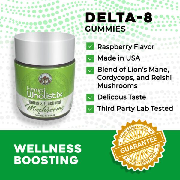 Delta 8 and Functional Mushrooms Blend Gummy 500mg