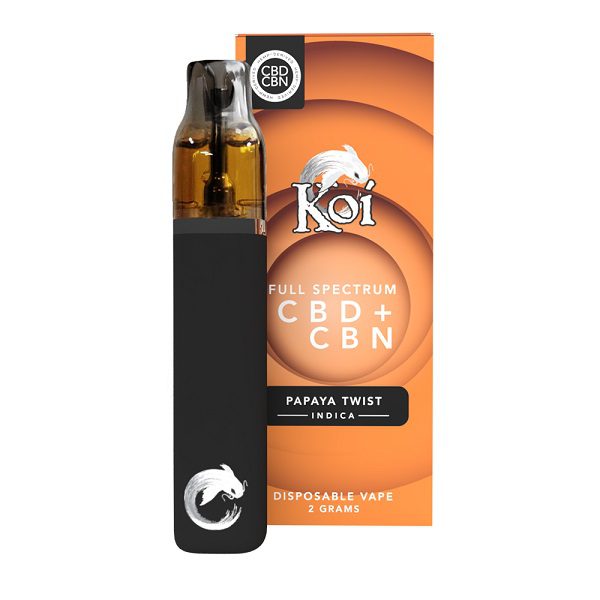 Koi Full Spectrum CBD + CBN Disposable Vape 2 Grams – Papaya Twist (Indica)