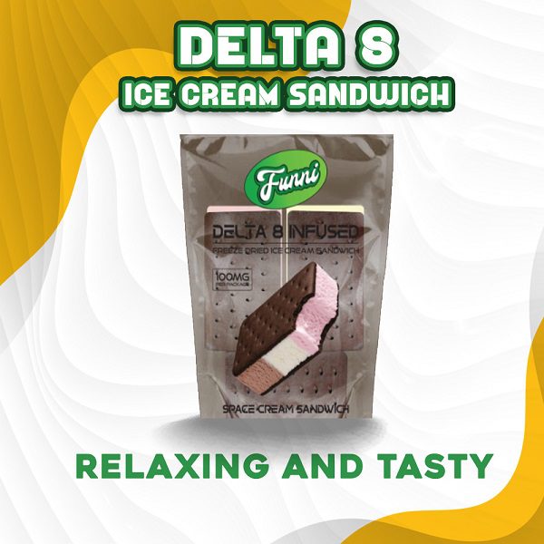 Delta 8 Infused Freeze Dried Ice Cream Sandwiches 100MG