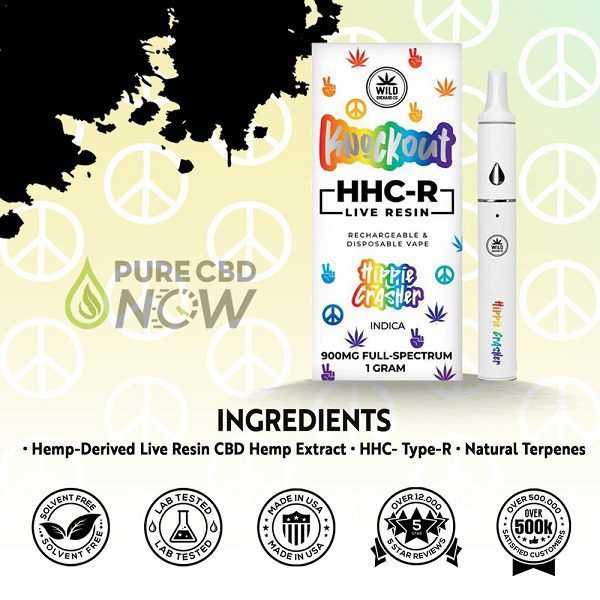 Knockout HHC-R Live Resin Rechargeable Vape Pen 1 Gram Ingredients
