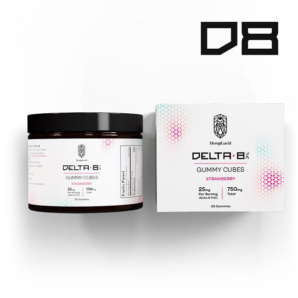 Delta 8 THC Gummy Cubes - Strawberry Flavor