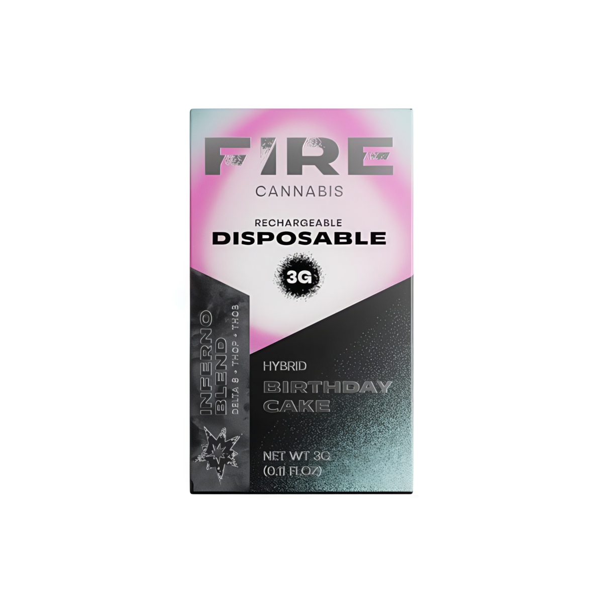 Fire Cannabis Inferno Blend Rechargeable & Disposable Vape Pen 3g - Birthday Cake Flavor