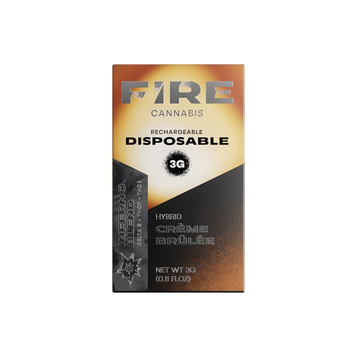 Fire Cannabis Inferno Blend Rechargeable & Disposable Vape Pen 3g - Creme Brulee Flavor