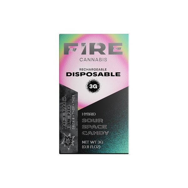 Fire Cannabis Inferno Blend Rechargeable & Disposable Vape Pen 3g - Sour Space Candy Flavor