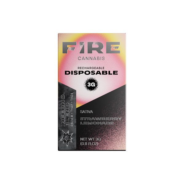 Fire Cannabis Inferno Blend Rechargeable & Disposable Vape Pen 3g - Strawberry Lemonade Flavor
