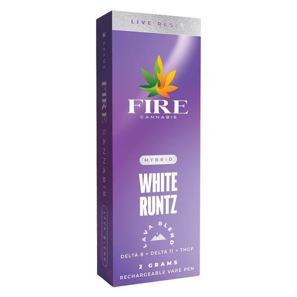 Fire Cannabis Rechargeable and Disposable Vape White Runtz (Hybrid) Strain