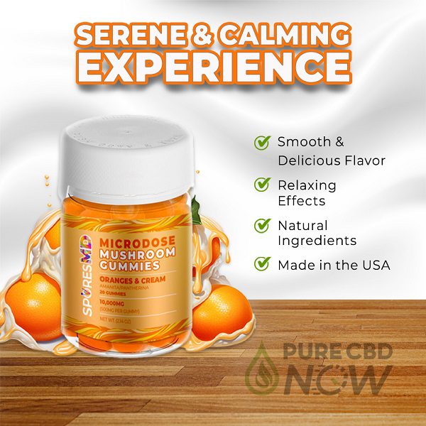 Amanita Microdose Gummies 10,000mg – Oranges and Cream flavor by Sporesmd