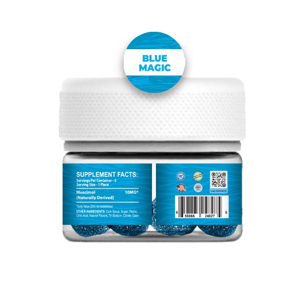 SPORESMD Pure Muscimol Mushroom Gummies 50mg - Blue Magic Ingredients
