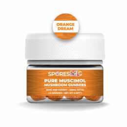 SPORESMD Pure Muscimol Mushroom Gummies 50mg - Orange Dream