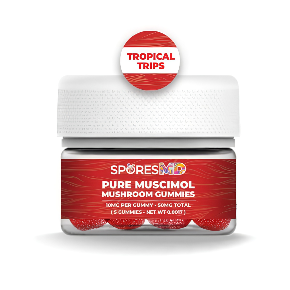 SPORESMD Pure Muscimol Mushroom Gummies 50mg - Tropical Trips