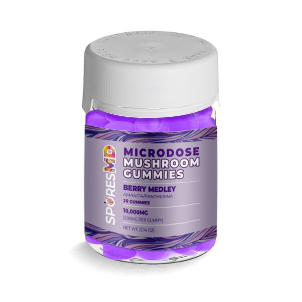 SPORESMD Microdose Mushroom Gummies Berry Medley Jar