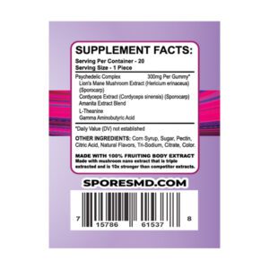Tropical Trips Mushroom Gummies 20 Count Ingredients