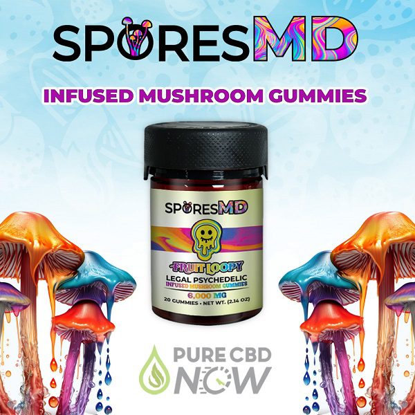 SporesMD Fruit Loopy Infused Mushroom Gummies 20 Count