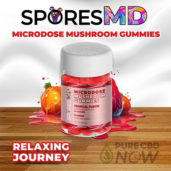 SporesMD Amanita Microdose Gummies 10000mg - Tropical Fusion Flavor