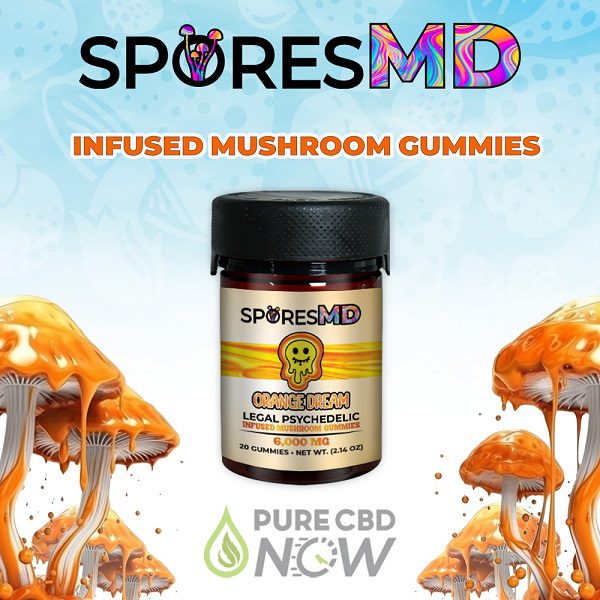 Orange Dream Mushroom Infused Gummies 20 Count by SporesMD